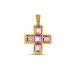 Σταυρός Με Ορθογώνια Κρύσταλλα Swarovski και Ζιργκόν