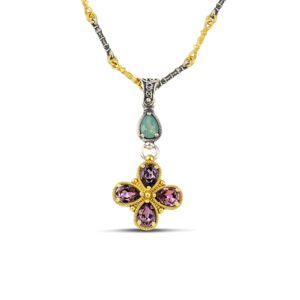 Ασημένιο Μενταγιόν με Κρύσταλλα Swarovski