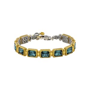 Βραχιόλι Με Ορθογώνια Κρύσταλλα Swarovski Kαι Ζιργκόν