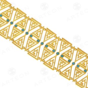 ΑΣΗΜΕΝΙΟ 925ο ΒΡΑΧΙΟΛΙ ΦΤΙΑΓΜΕΝΟ ΑΠΟ ΜΙΚΡΟΥΣ ΤΡΙΓΩΝΙΚΟΥΣ ΛΑΒΥΡΙΝΘΟΥΣ ΕΝΩΜΕΝΟΥΣ