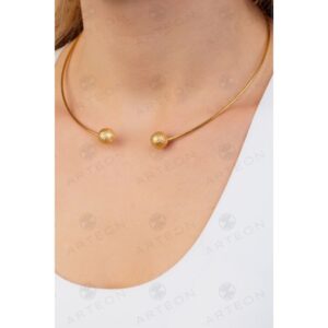 Κολιέ choker από ασήμι 925° με σφυρήλατες μπίλιες